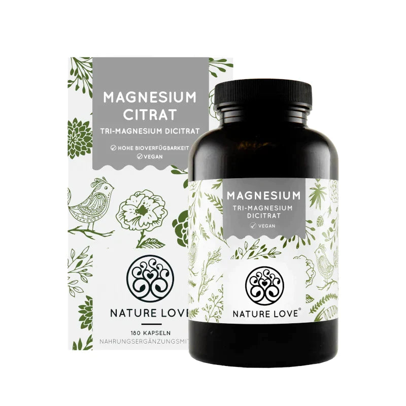 Nature Love - Magnesiumcitrat (Tri-Magnesium-Dicitrat) 180 Kapseln