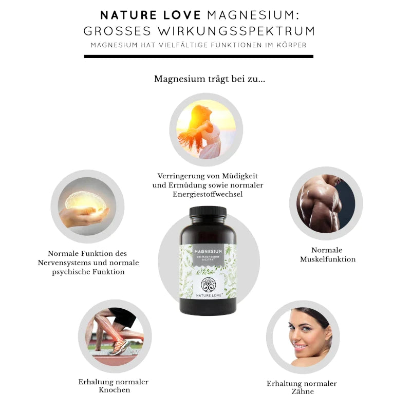 Nature Love - Magnesiumcitrat (Tri-Magnesium-Dicitrat) 180 Kapseln