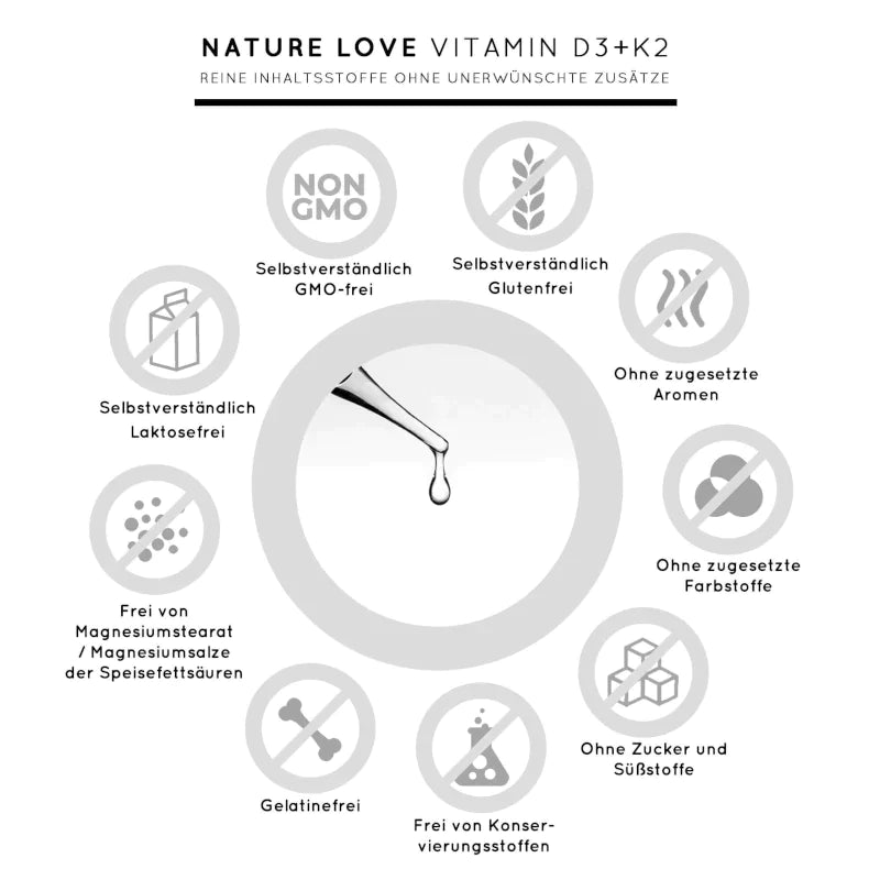 Nature Love - Vitamin D3+K2 50ml/ 1700 Tropfen