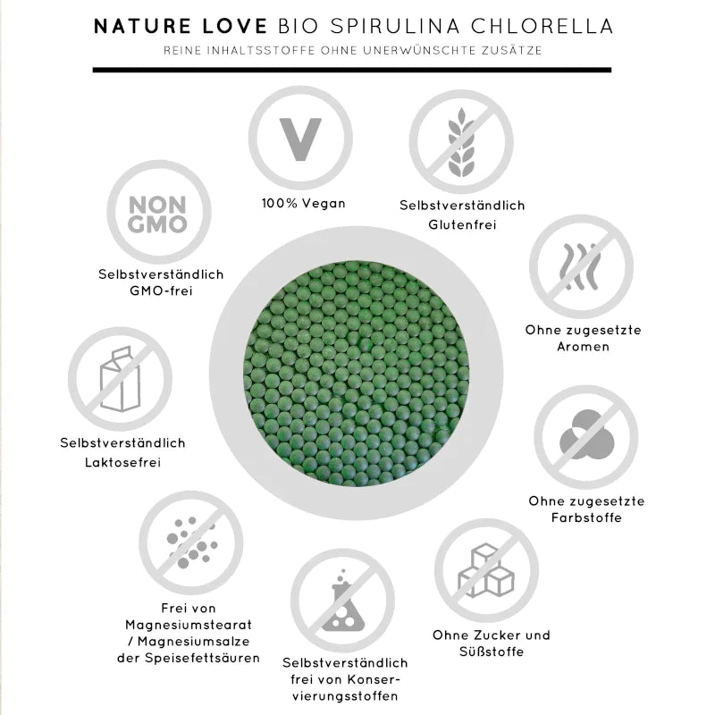 Nature Love - Bio-Spirulina + Chlorella 500 Tabletten