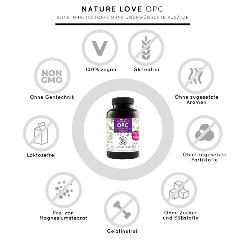 Nature Love - OPC Traubenextrakt + Vitamin C 180 Kapseln